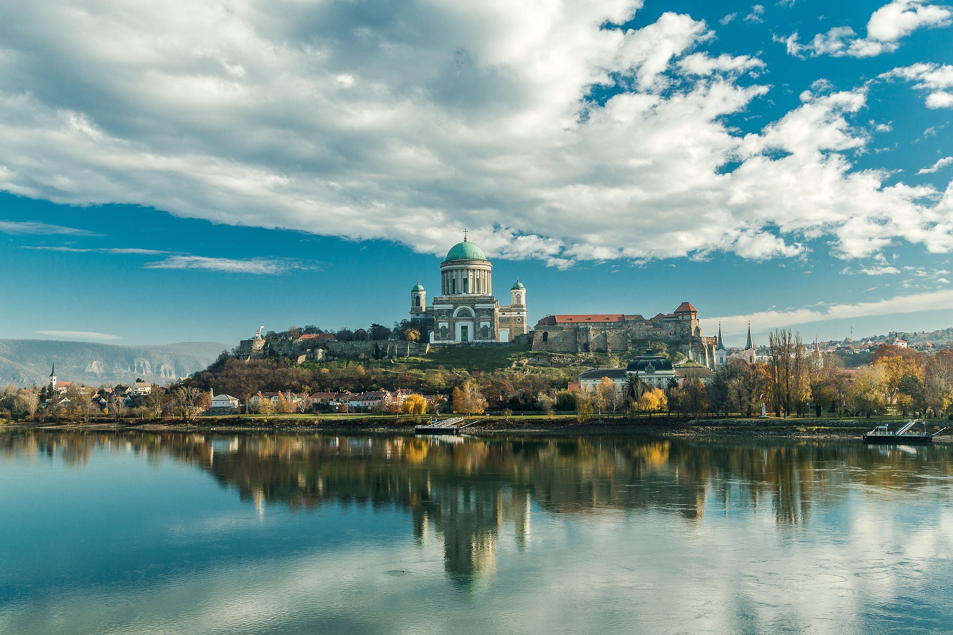 Esztergom Basilica overlooking the Danube River in Hungary