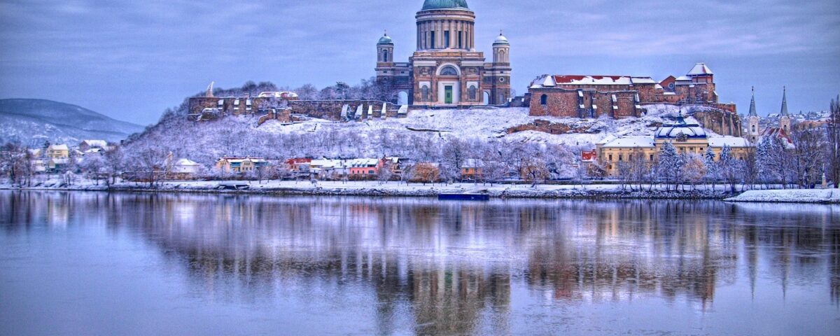 Esztergom Basilica overlooking the Danube River in Hungary