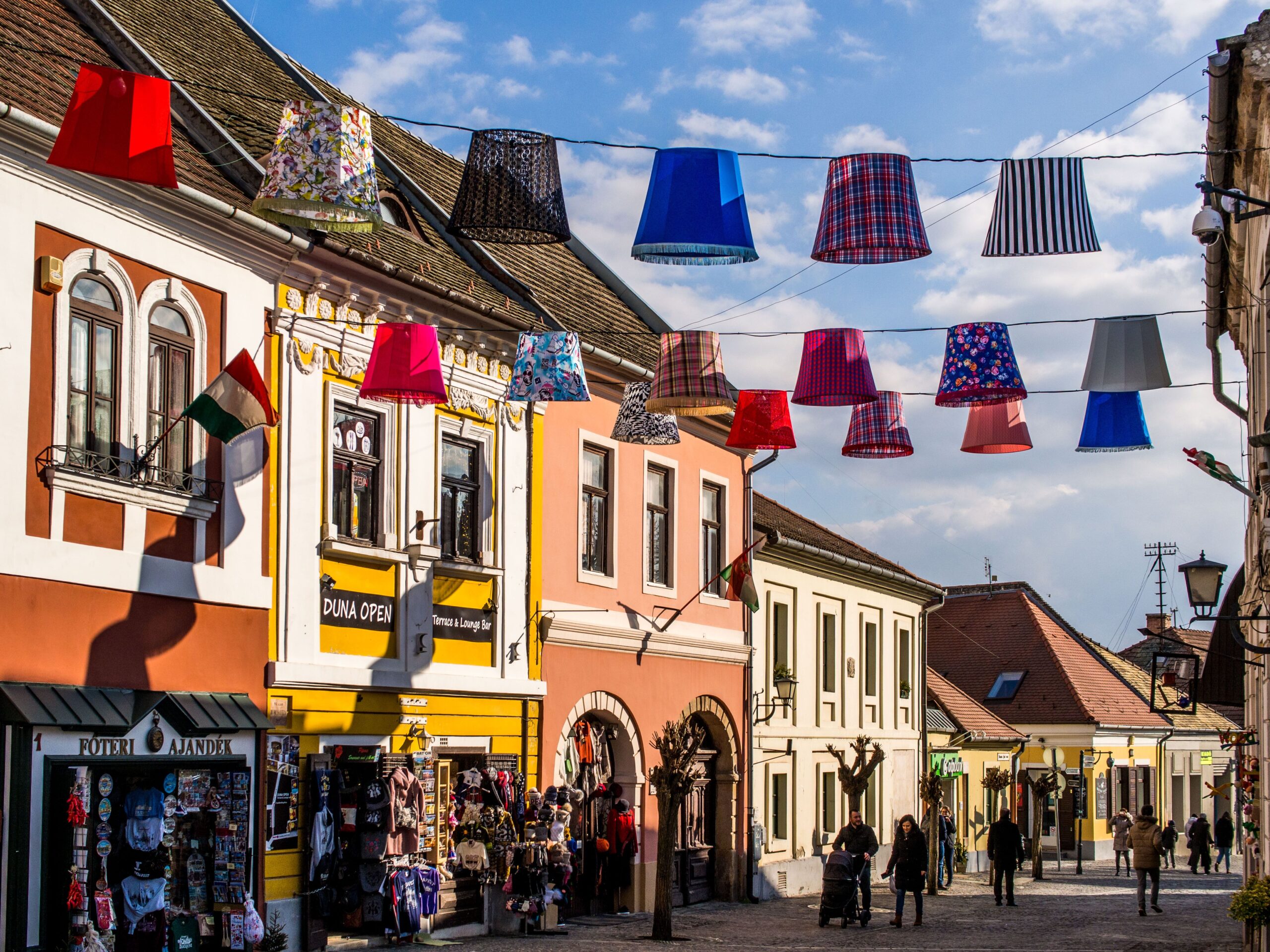 Historic Baroque city center and Széchenyi Square in Győr, Hungary